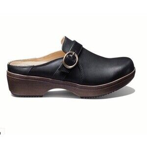 Samuel Hubbard Women’s Leather Cascade Clogs Comfort Mules Buckles Black Sz 9.5
